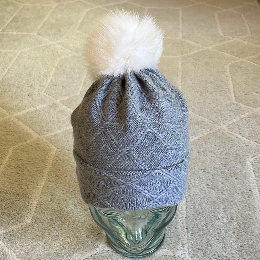 Hannah Rose Cashmere and Fur Beanie